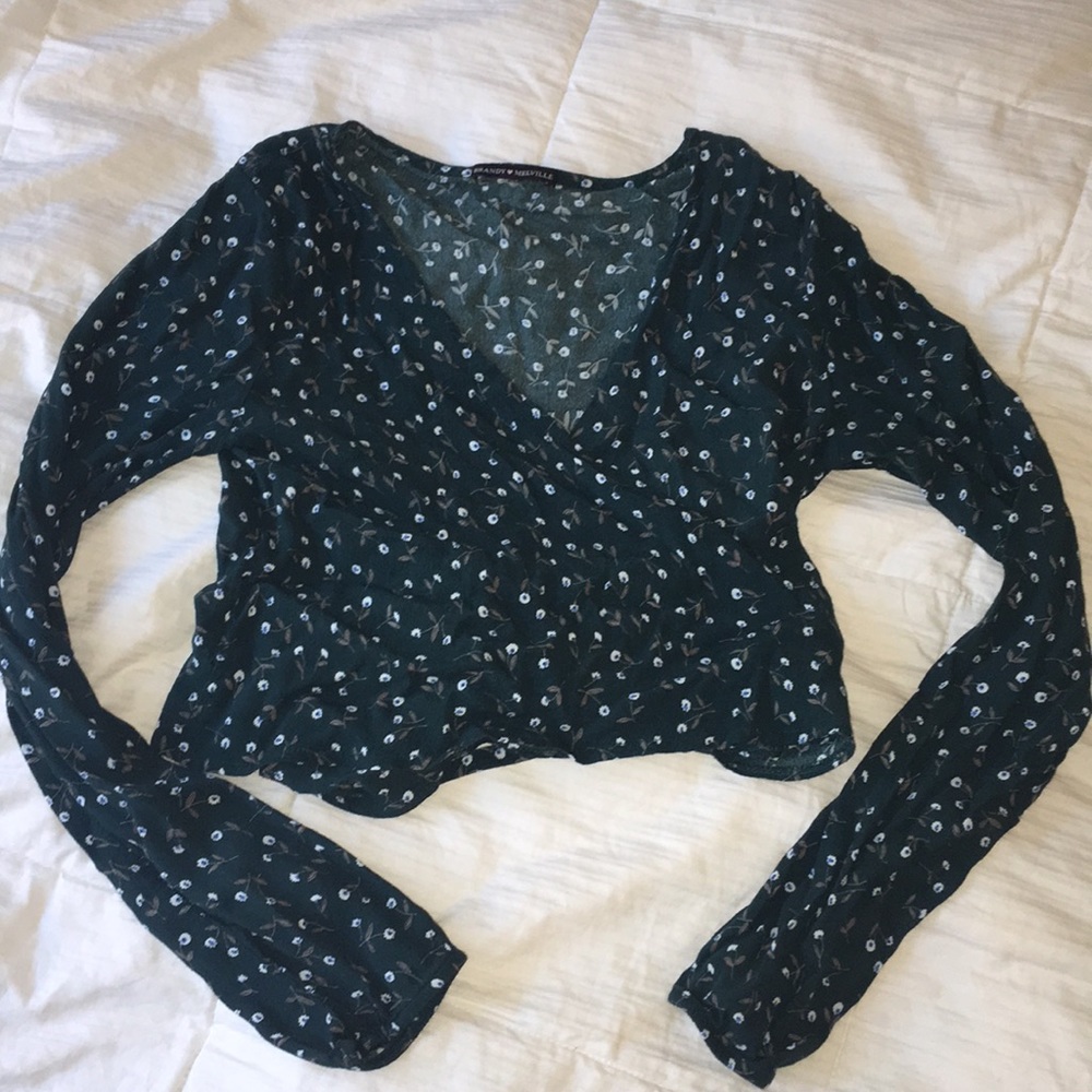 Brandy Melville Wrap Long Sleeve Top